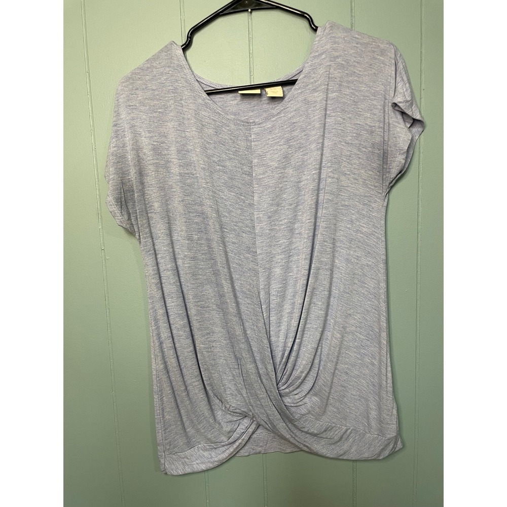 St. Tropez West Top Womens XS Blue Excellent Twist Front Short Sleeve